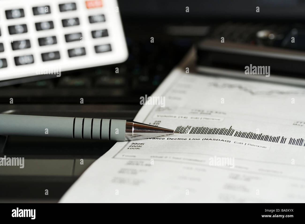 Analisi del mercato azionario relazioni. Foto Stock