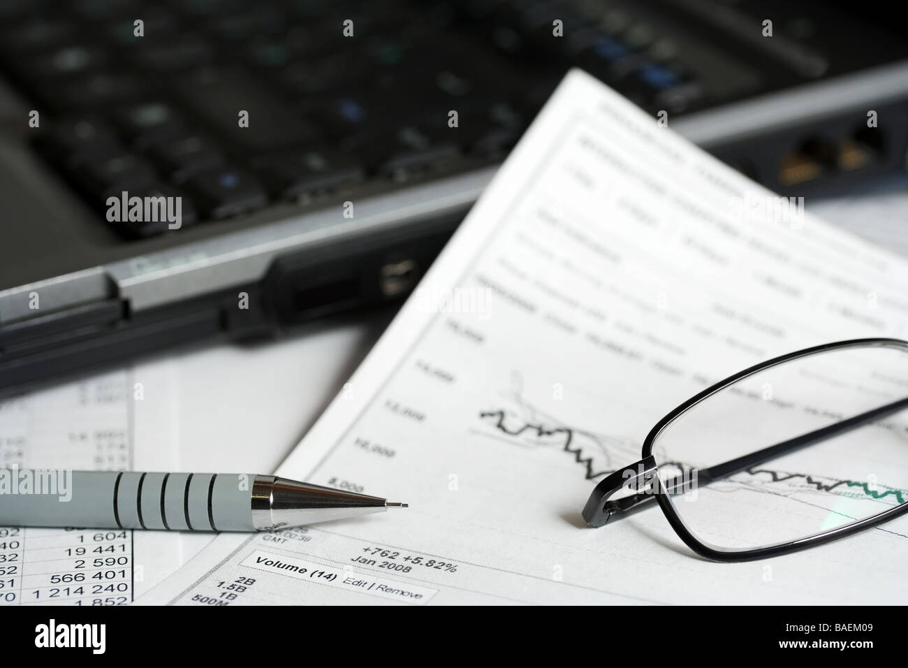 Analisi del mercato azionario relazioni. Foto Stock