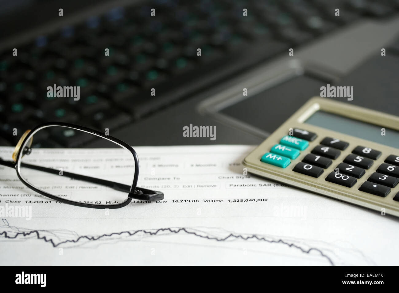 Analisi del mercato azionario relazioni. Foto Stock