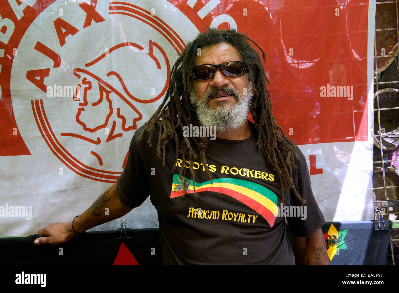 Rastafarian in Green Market Square Città del Capo Sud Africa Foto Stock