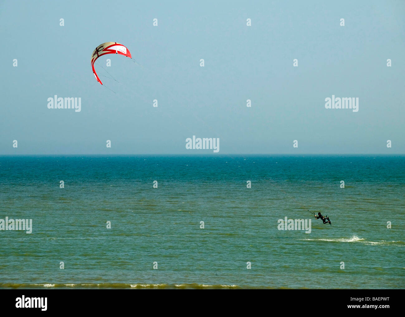 Kite Surfer in azione Foto Stock