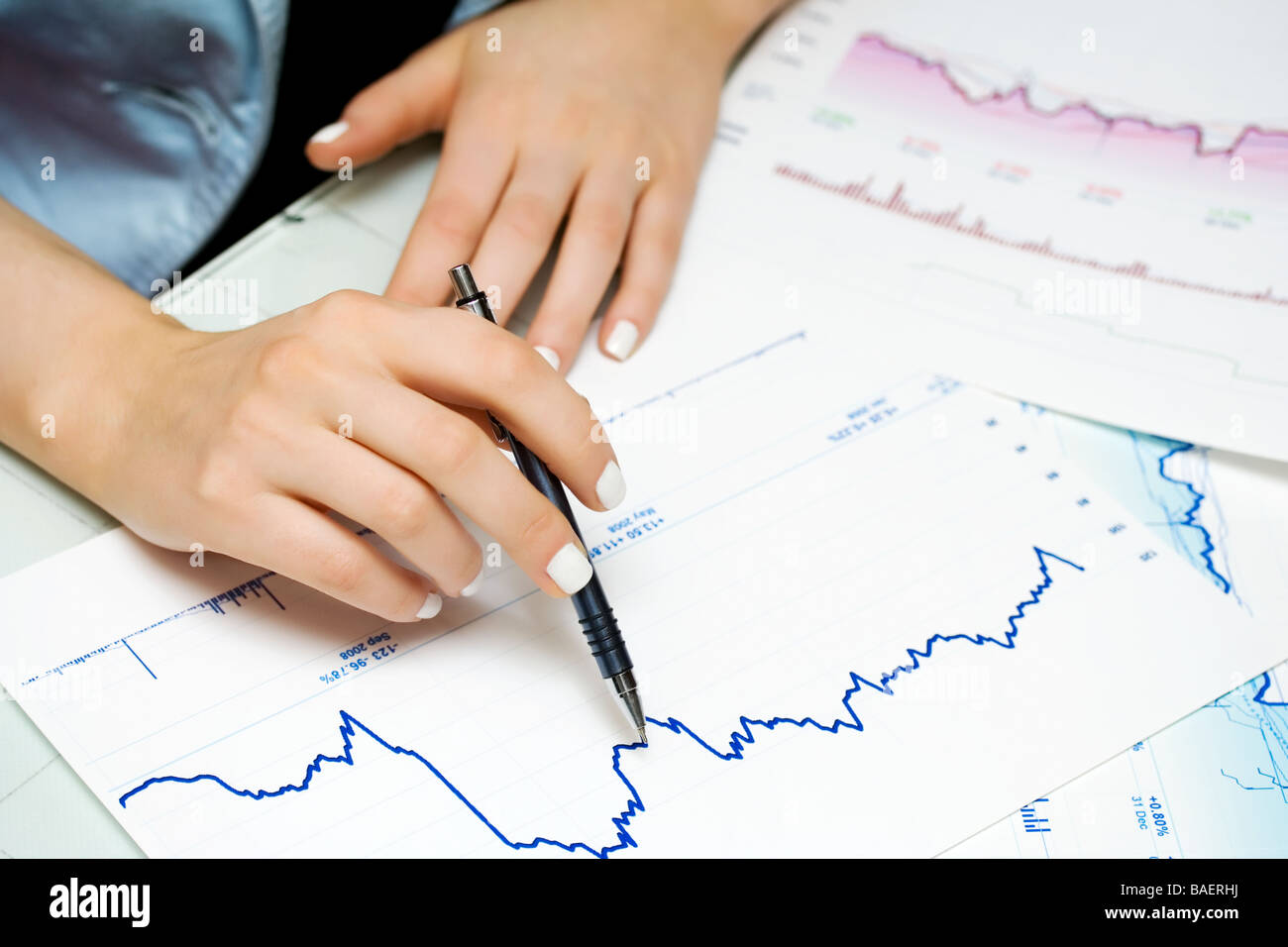 Il monitoraggio del mercato azionario dynamics. Foto Stock