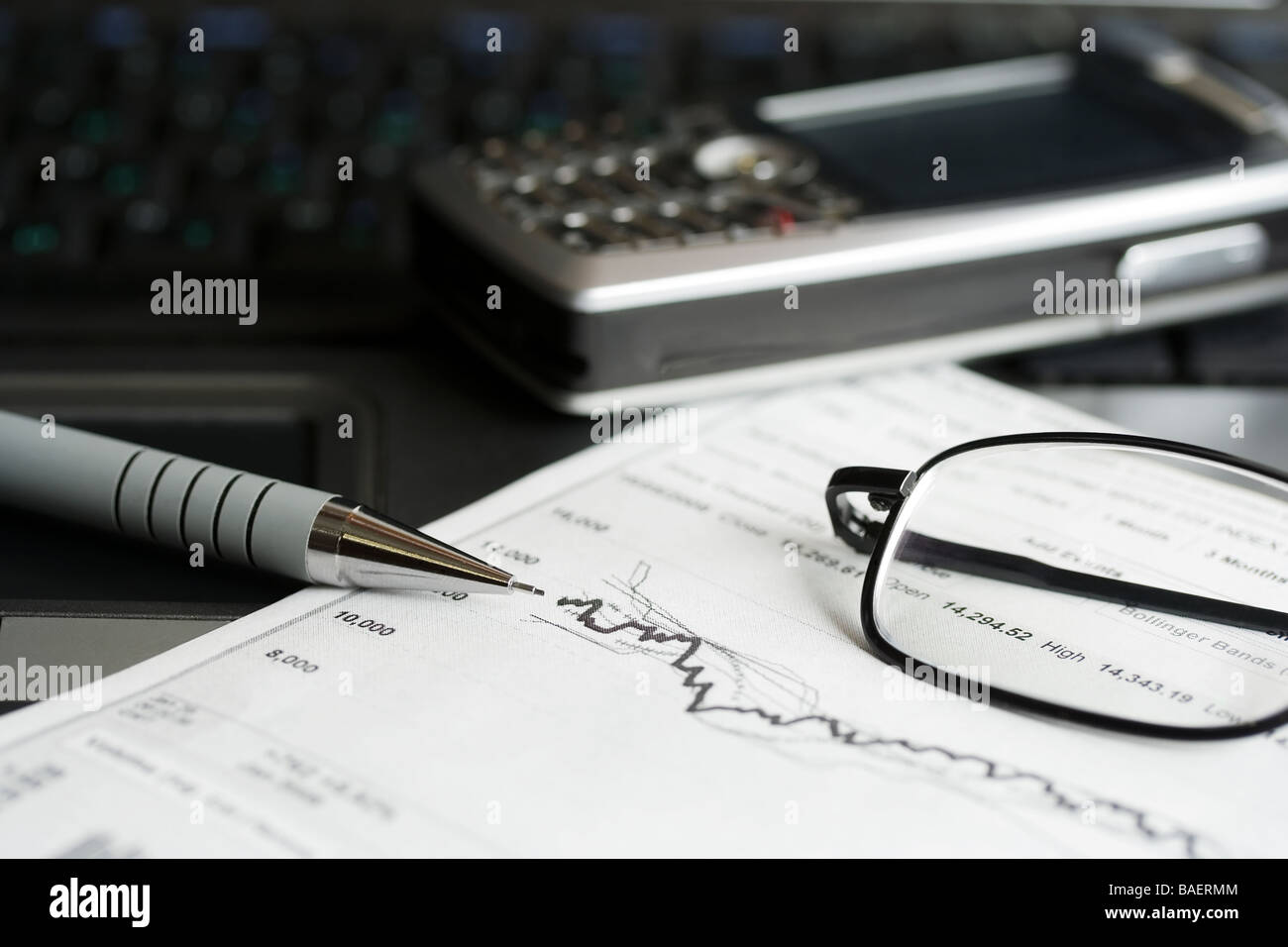 Analisi del mercato azionario relazioni. Foto Stock