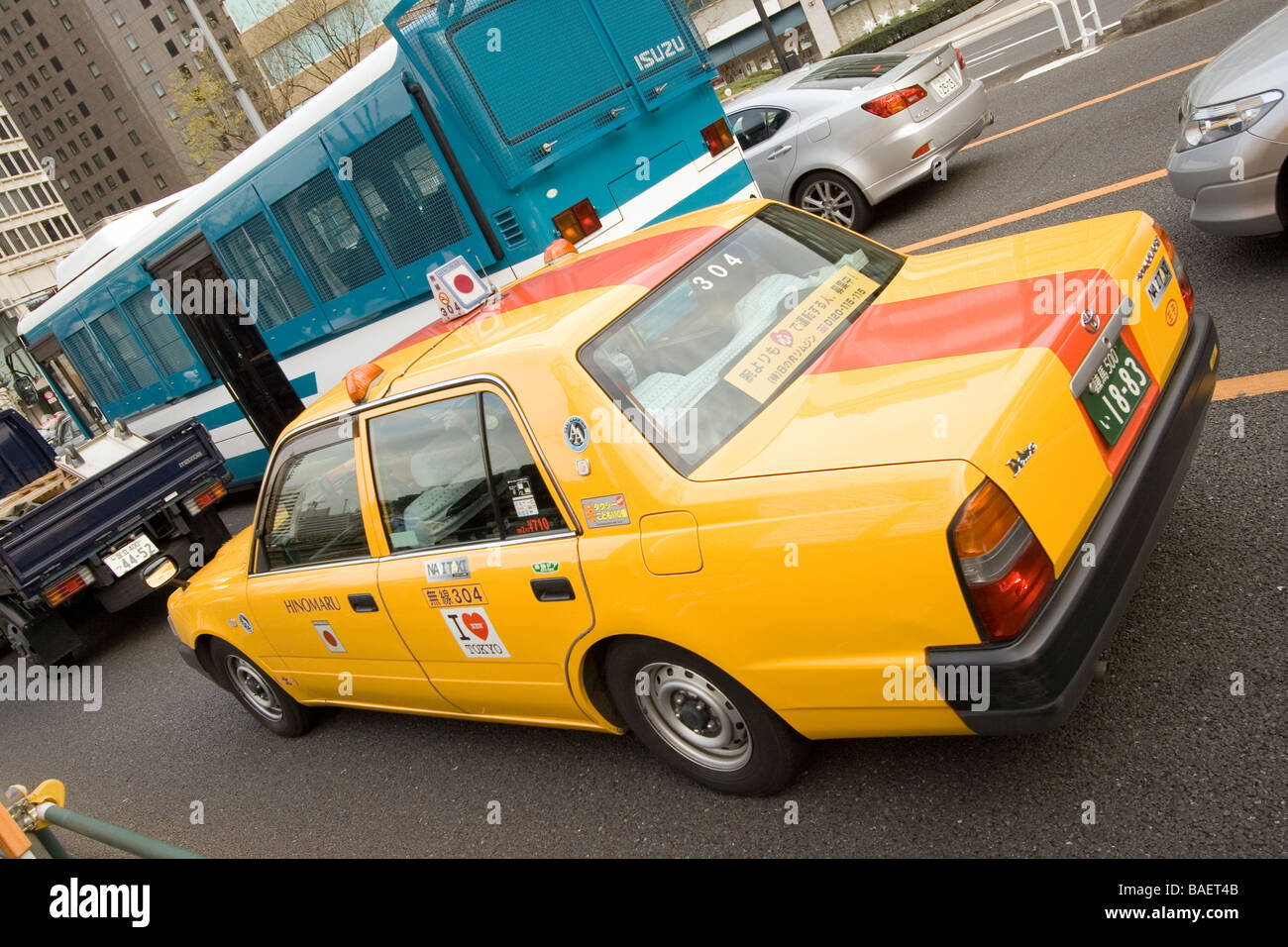 Carrozza di tassì di Tokyo Foto Stock