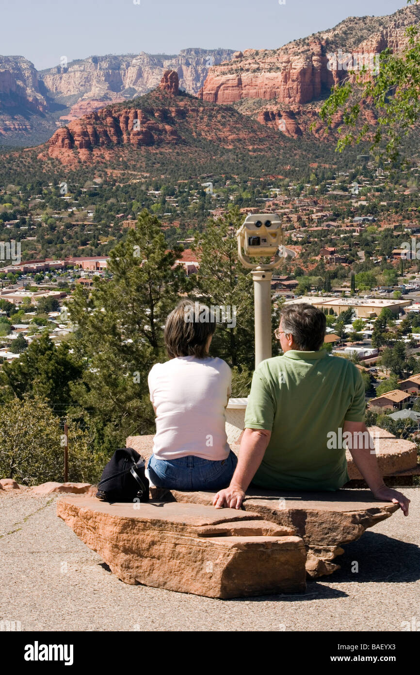 Matura al punto di vista su airport road - Sedona, in Arizona Foto Stock