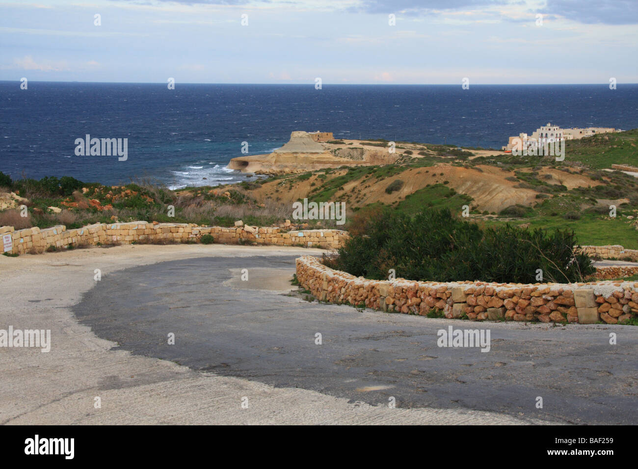 Strade vicino al Xwejni Bay, Gozo, Malta Foto Stock