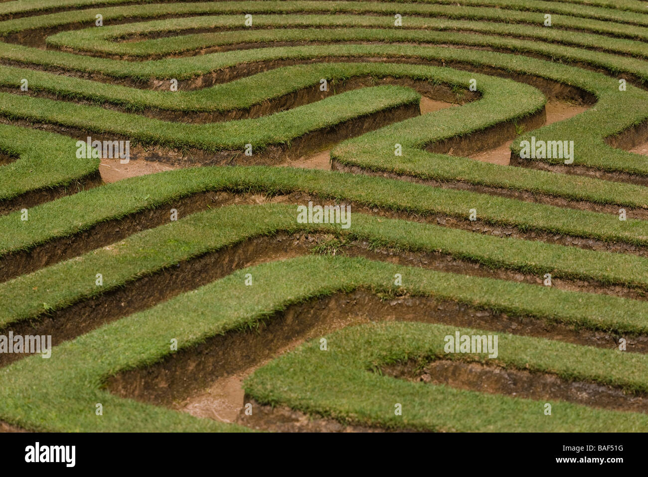 Prato labirinto, Cockington Green Gardens, Canberra, ACT, Australia Foto Stock