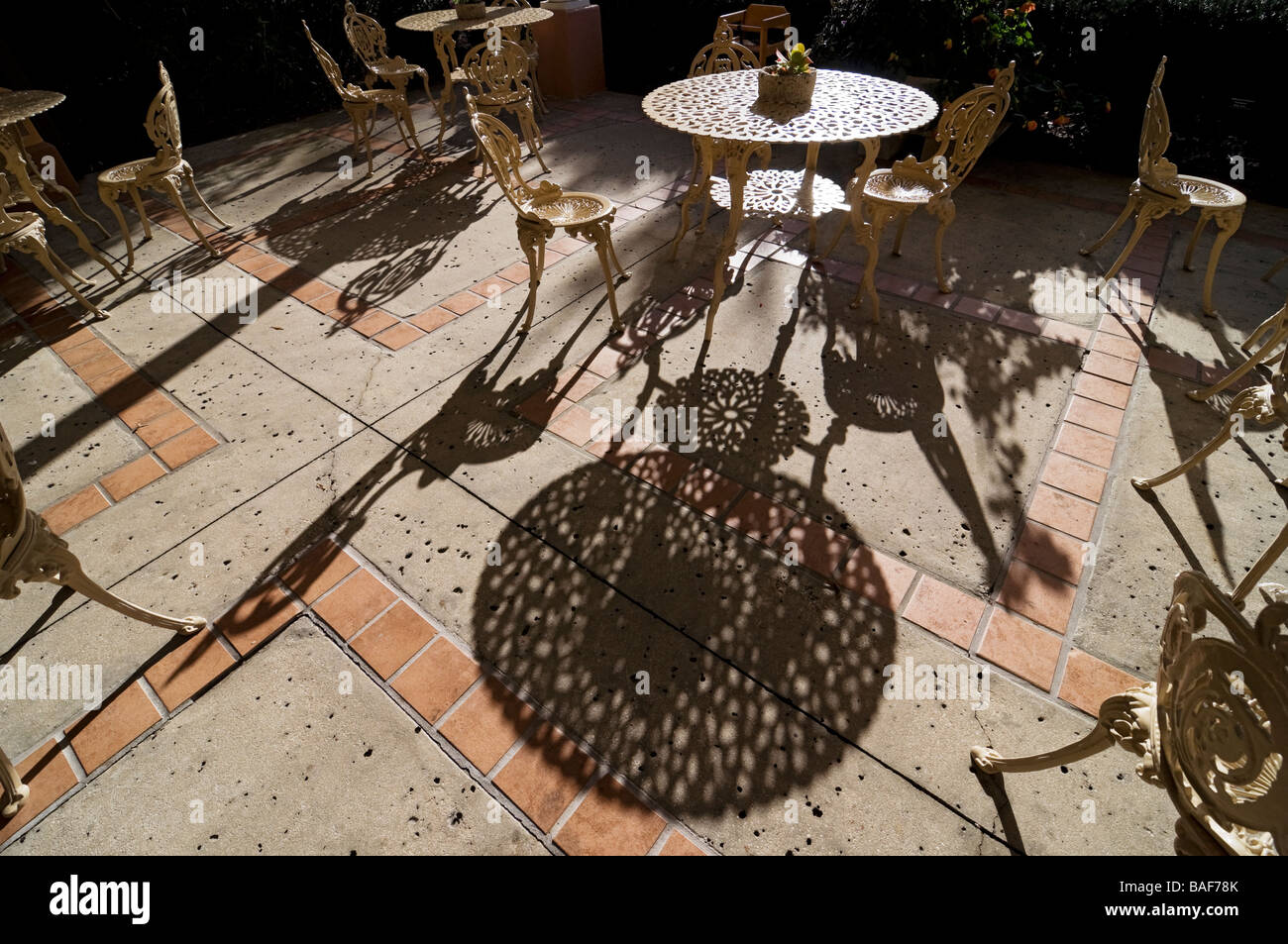 Bok Tower Gardens Pietra Miliare Storica Nazionale Lake Wales Florida patio esterno al Blue Palmetto Cafe Foto Stock