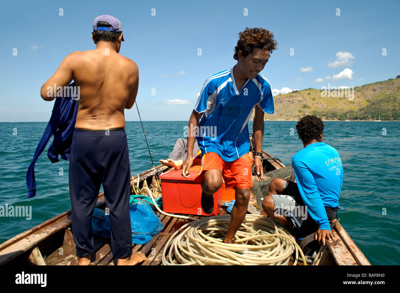 Mare i pescatori di Zingaro Foto Stock