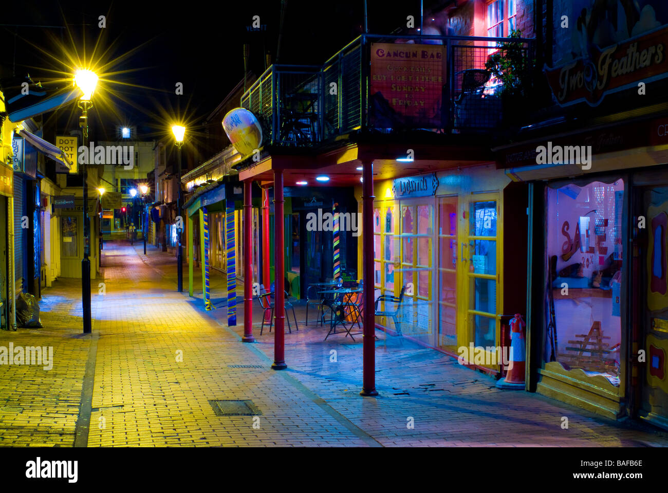 Brighton e Hove Scene di strada di notte Foto Stock