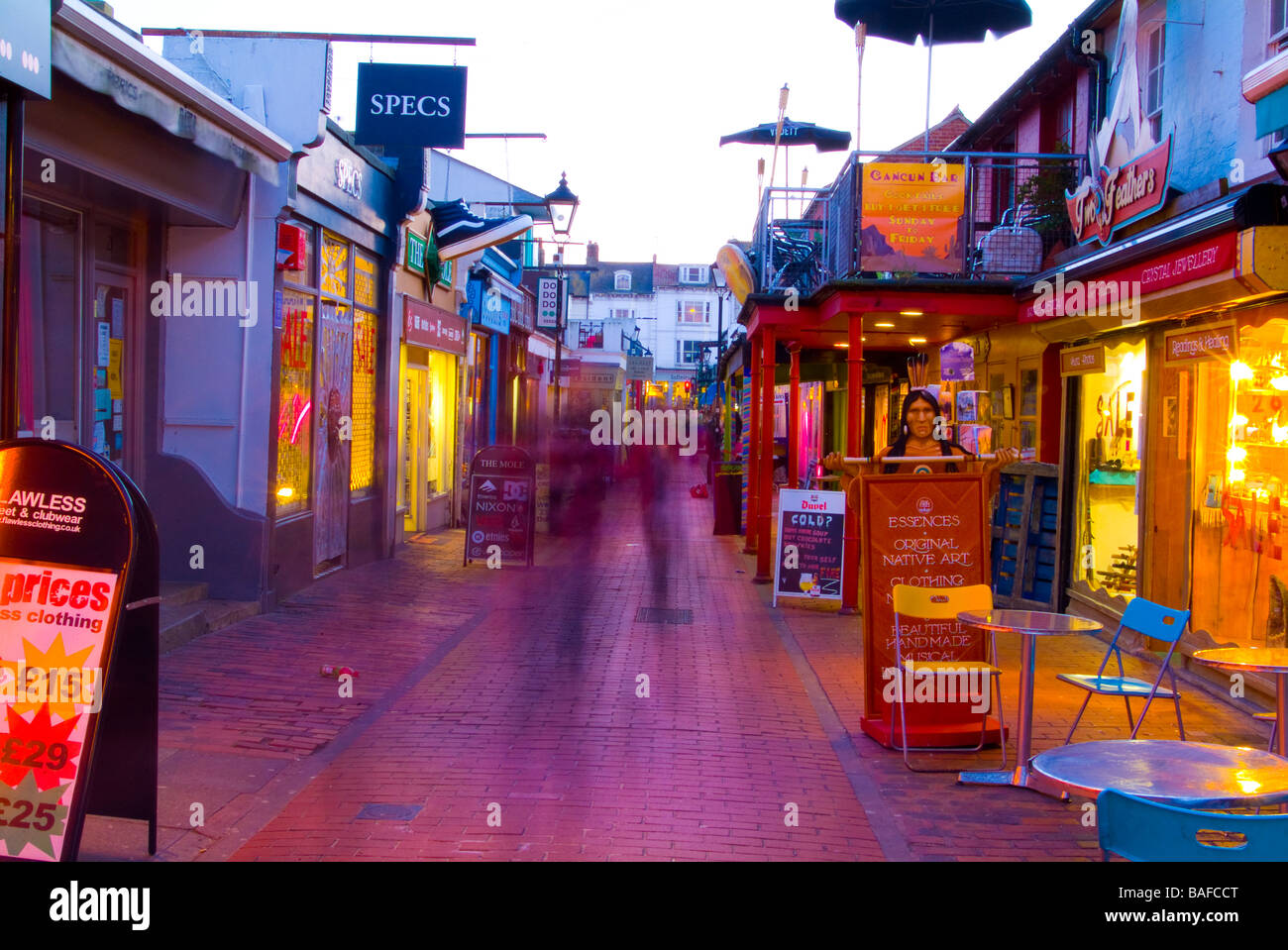 Brighton e Hove Scene di strada di notte Foto Stock