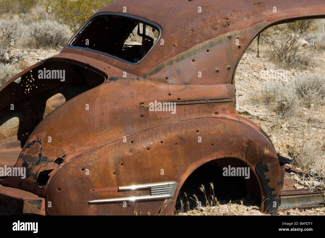 Rusty bruciato auto Foto Stock