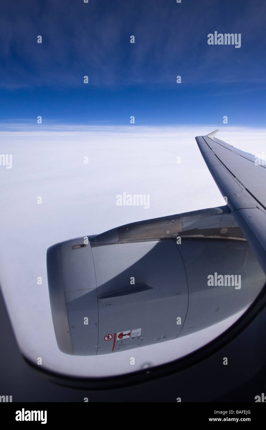 Vista attraverso un aereo della finestra Foto Stock