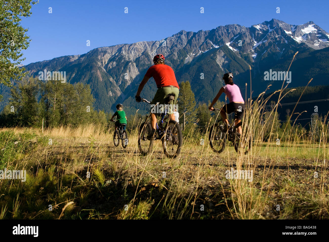 Famiglia montain bike Pemberton della Columbia britannica in Canada Foto Stock