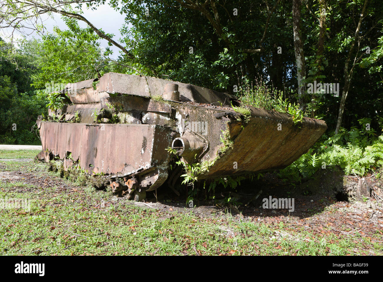 American Troop Carrier dalla II guerra mondiale Peleliu Isola Micronesia Palau Foto Stock