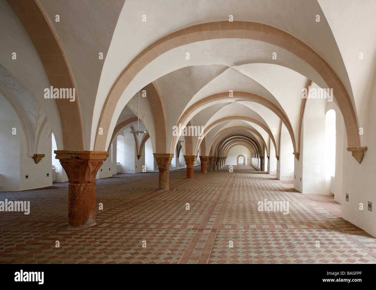 Kloster Eberbach offrono, Zisterzienserkloster, Laiendormitorium Foto Stock