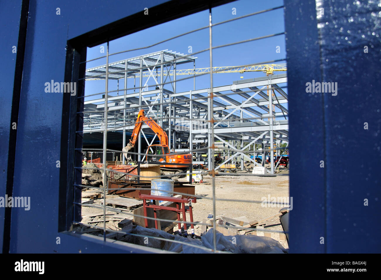 La costruzione dell'edificio sito, Farnborough, Hampshire, Inghilterra, Regno Unito Foto Stock