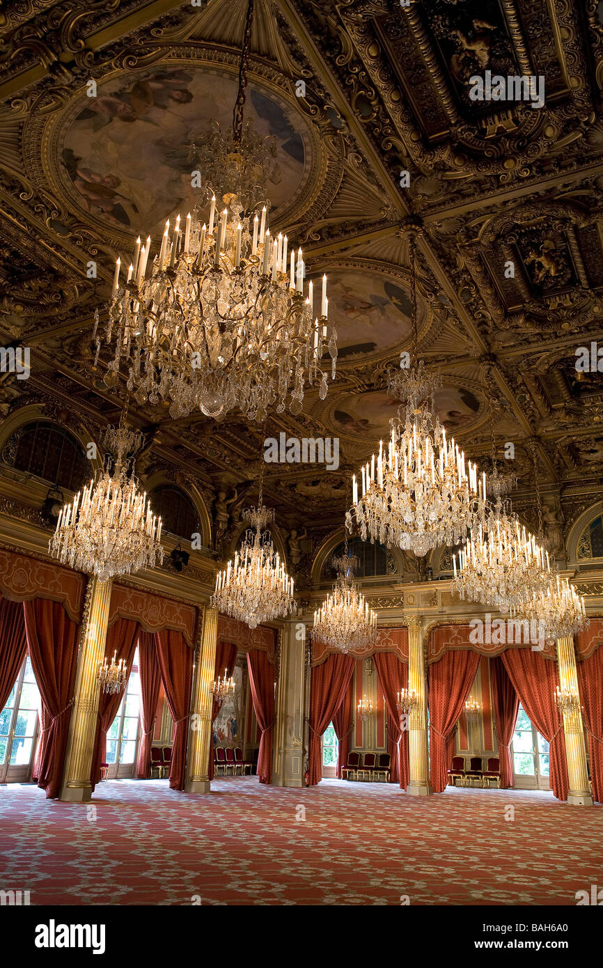 Francia, Parigi, la sala di ricevimento del Palais de l'Elysee, sede della Presidenza della Repubblica francese Foto Stock