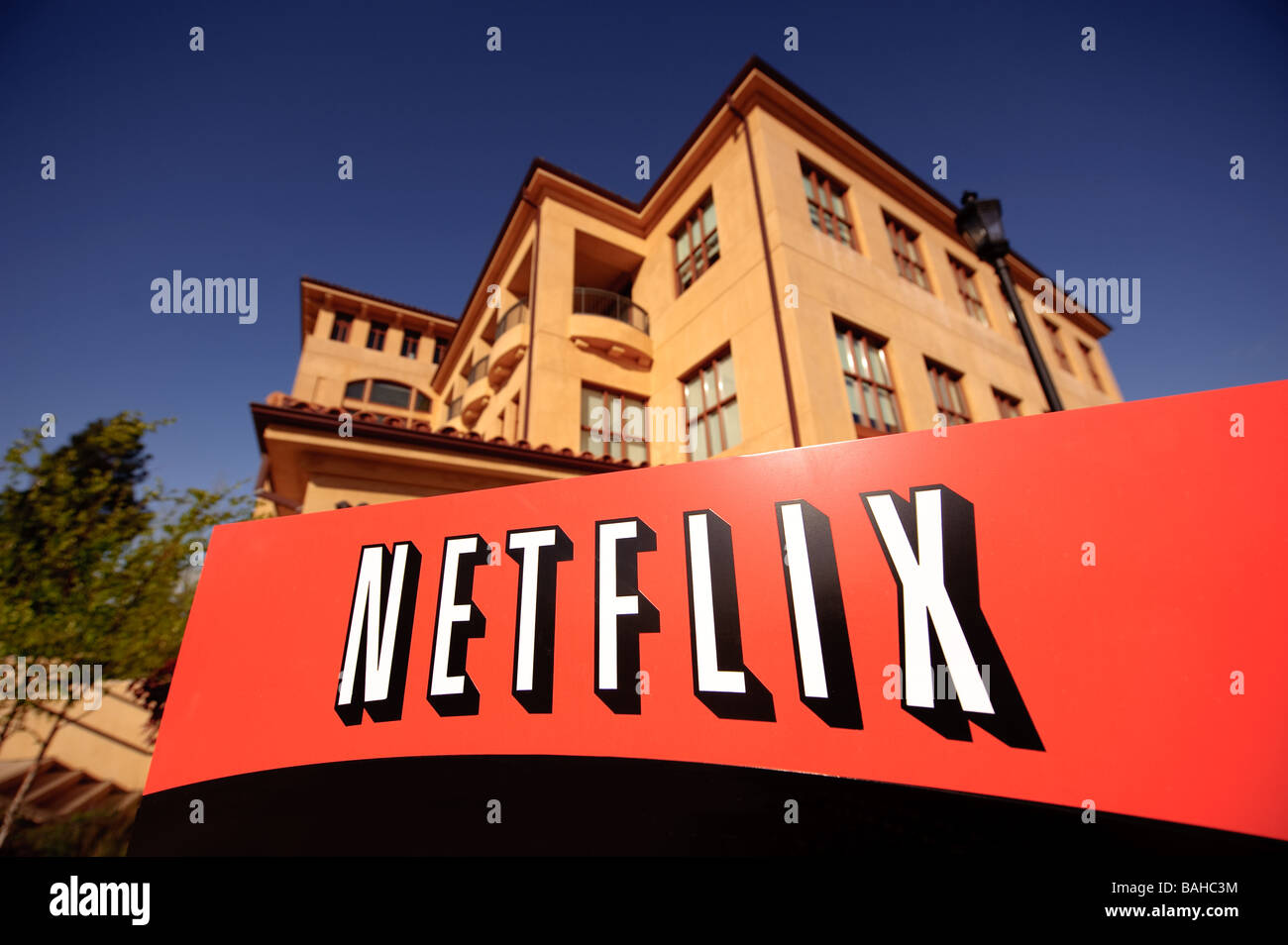 La sede centrale di Netflix Inc su Winchester Blvd in San Jose California. Foto Stock