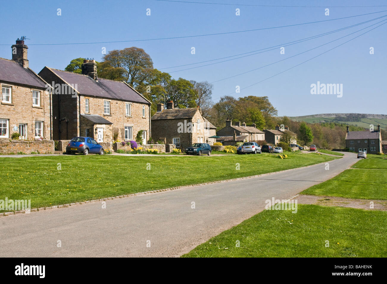 Il villaggio di 'Castello Bolton' in Wensleydale, North Yorkshire, Regno Unito Foto Stock