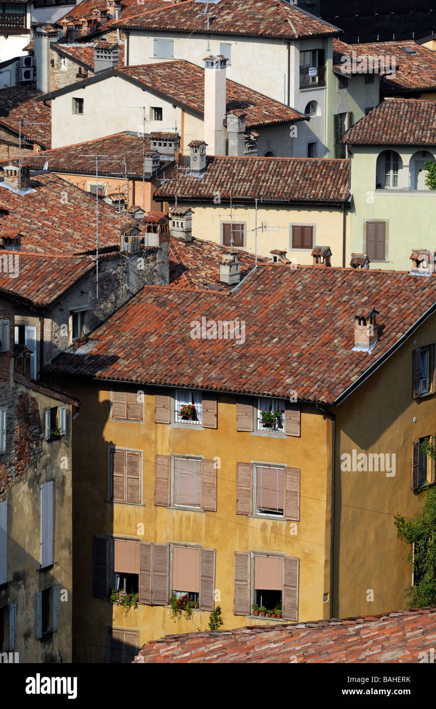 Vista del centro storico di Bergamo, nel nord Italia. Foto Stock