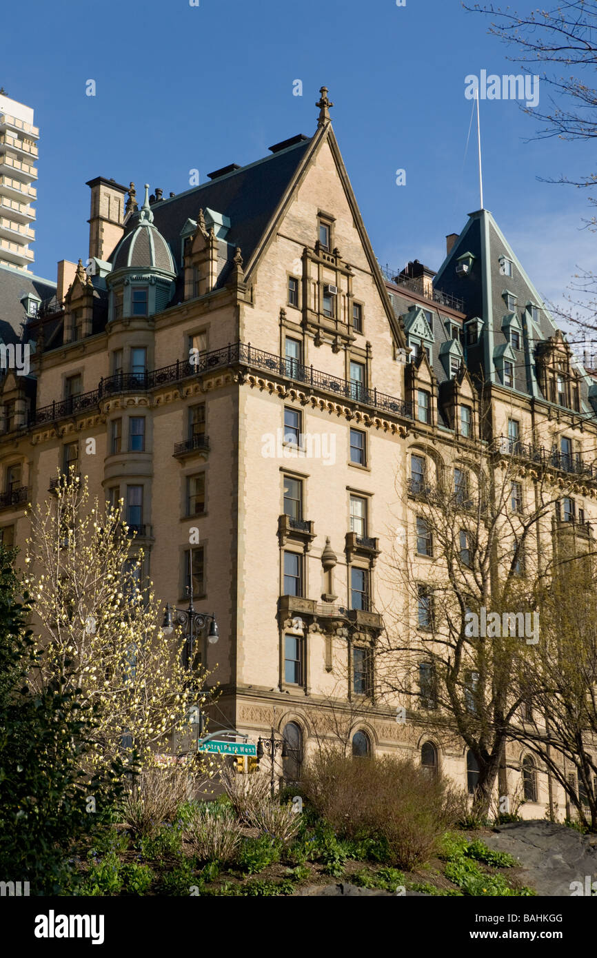 L'unità Dakota al Central Park West in cui John Lennon Yoko Ono ha vissuto a New York City Foto Stock