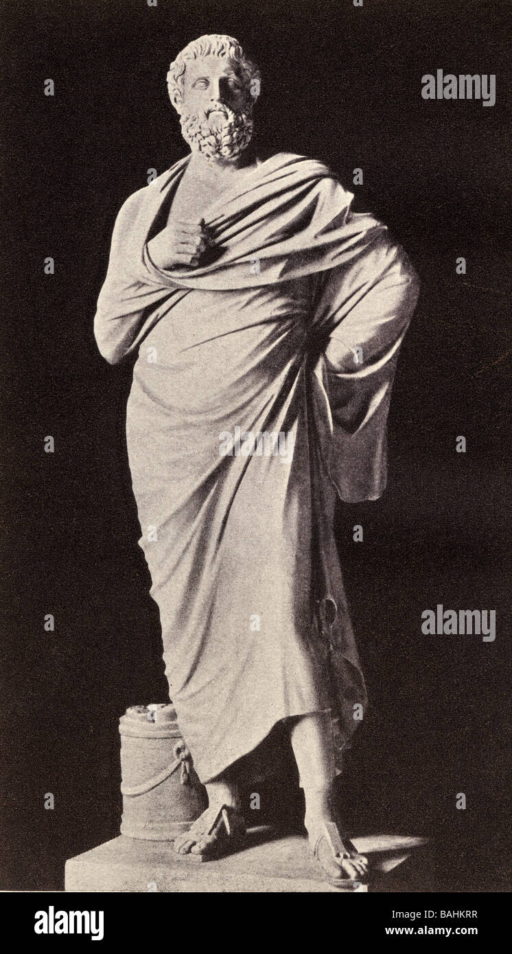 Statua in marmo di Sofocle, il Greco antico drammaturgo, circa 496 a.c. per 406BC, nel museo del Laterano Roma Foto Stock