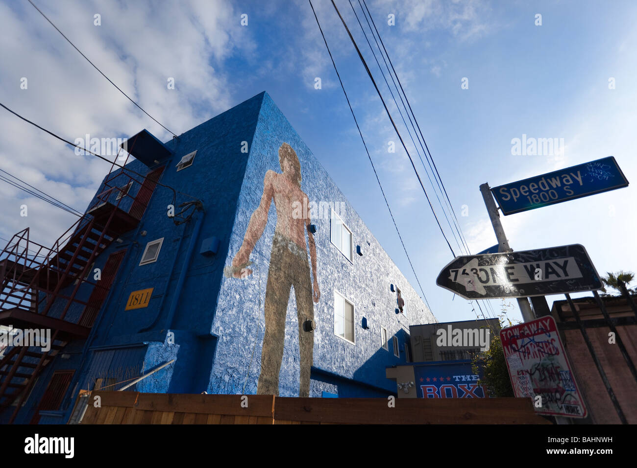 Jim Morrison murale, Venice Beach, Los Angeles, California, Stati Uniti d'America Foto Stock