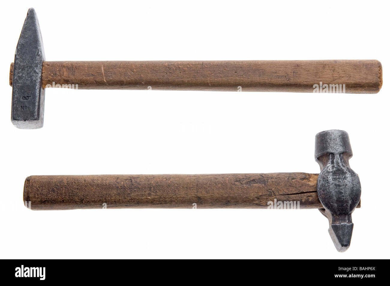 Oggetto sullo strumento bianco martello close up Foto Stock