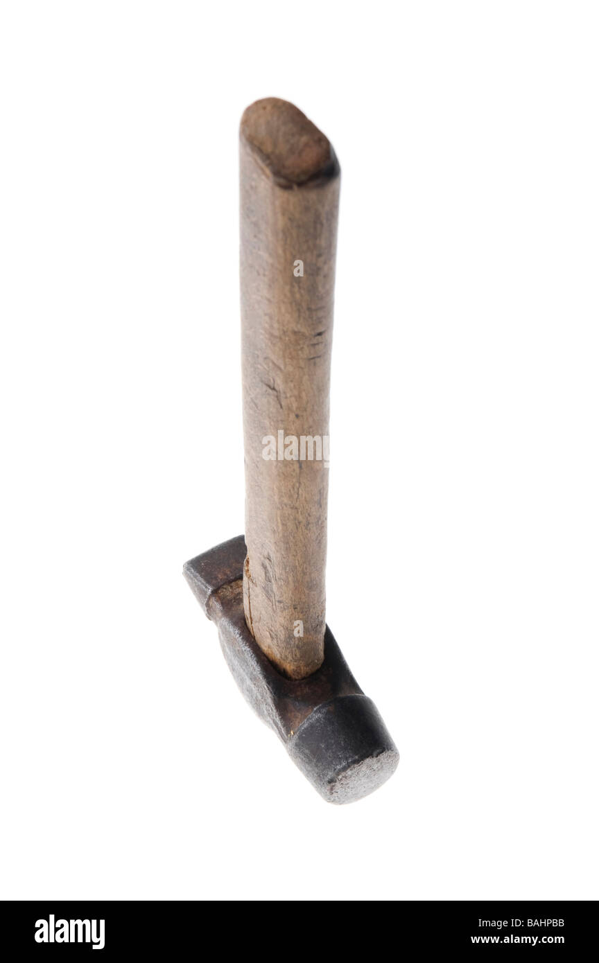 Oggetto sullo strumento bianco martello close up Foto Stock