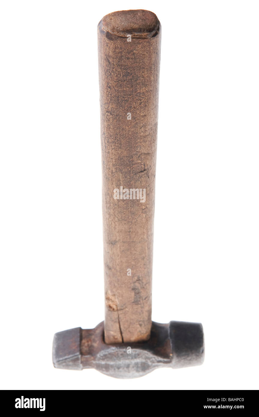 Oggetto sullo strumento bianco martello close up Foto Stock