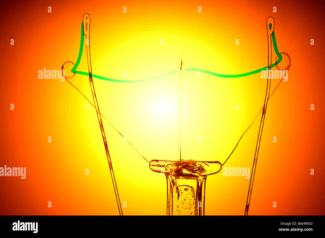Luce del filamento della lampadina Foto Stock