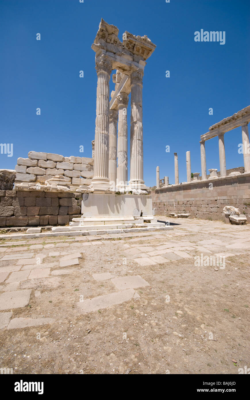 Le rovine della città antica di Bergama Turchia Foto Stock