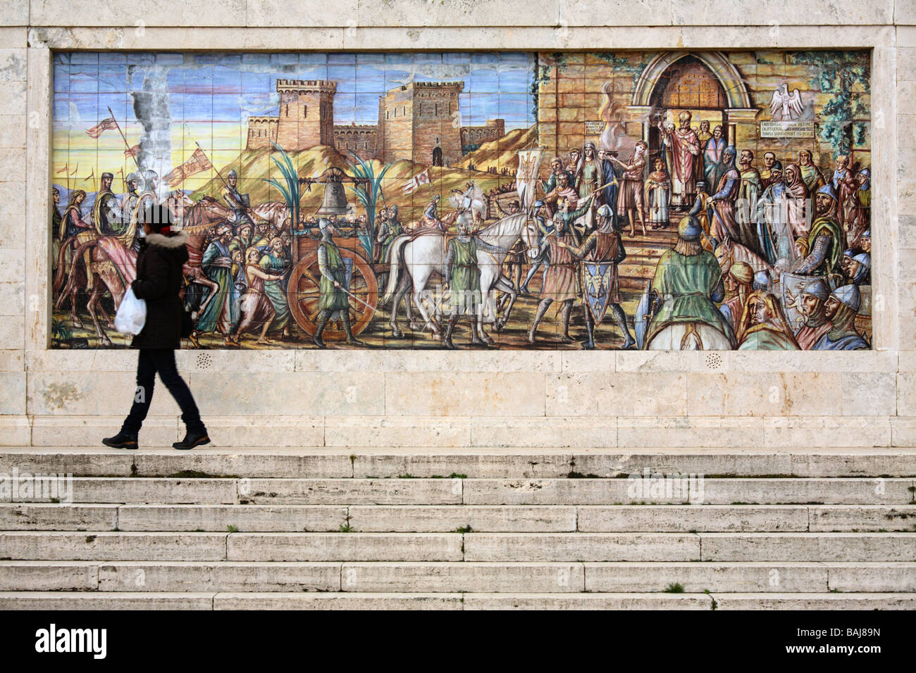 Il murale in ceramica, Caltagirone, Sicilia, Italia Foto Stock