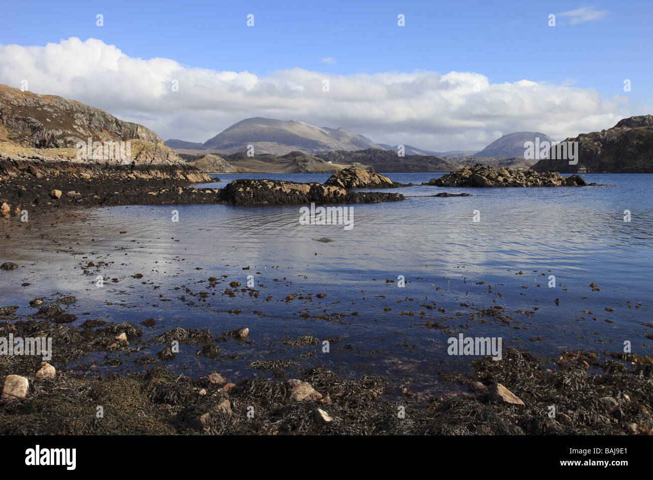 Loch Inchard, da Kinlochbervie, Sutherland, Scozia, North West Highland regione Foto Stock
