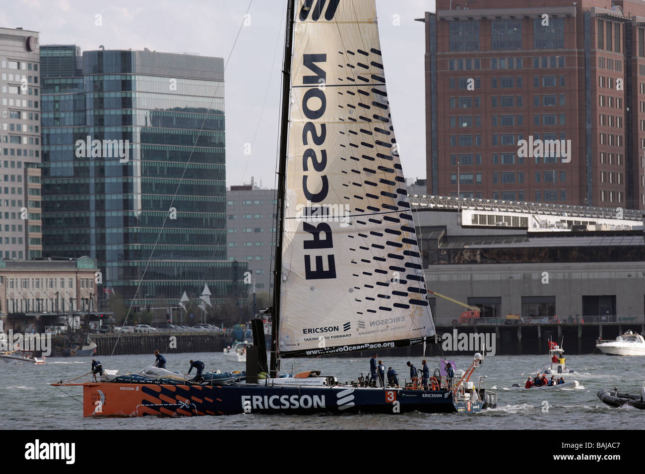 Ericsson 3, Volvo Ocean Race, Boston Harbor, Aprile 2009 Foto Stock