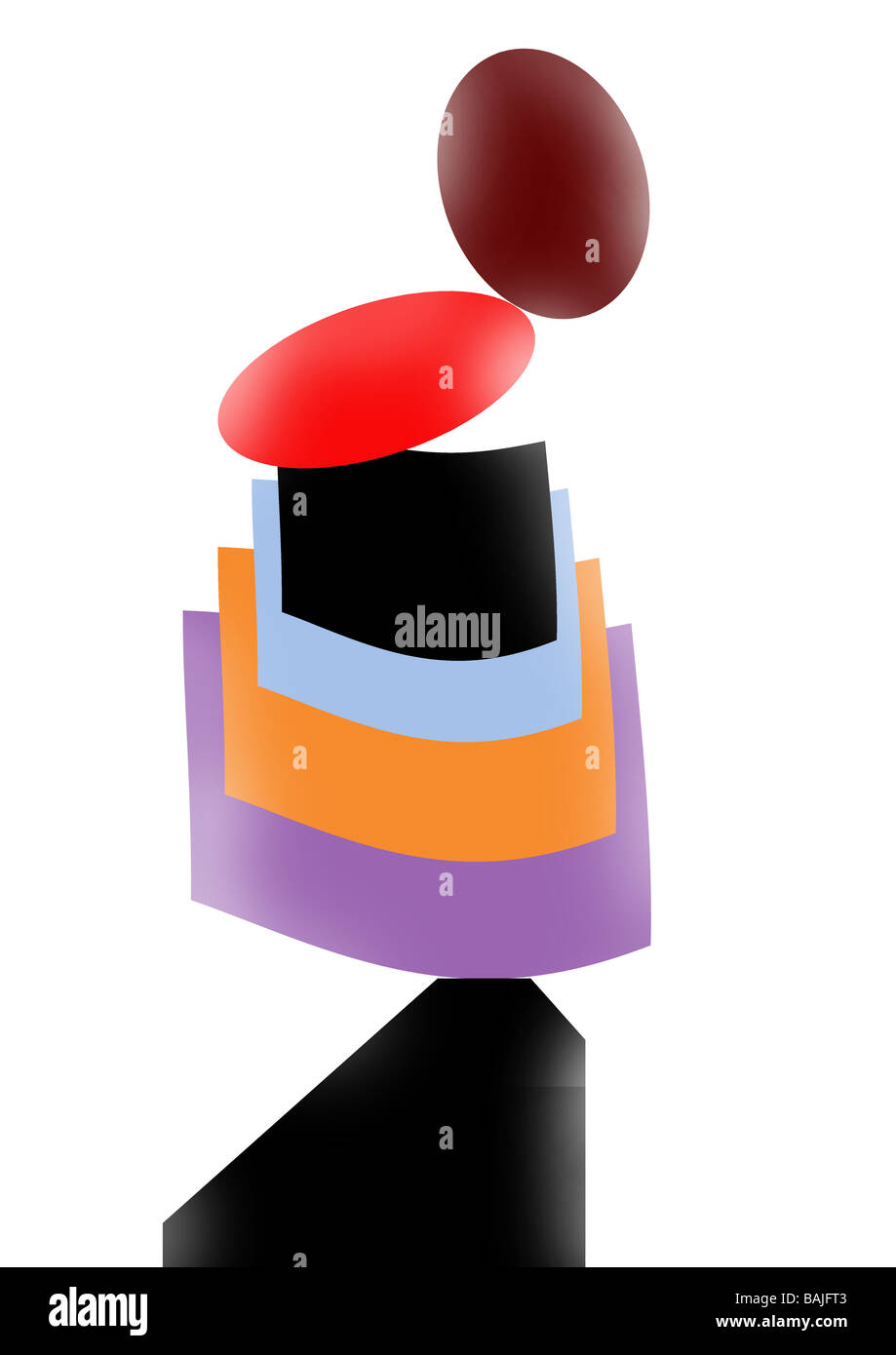 Digitale moderna arte scultura equilibrio Foto Stock