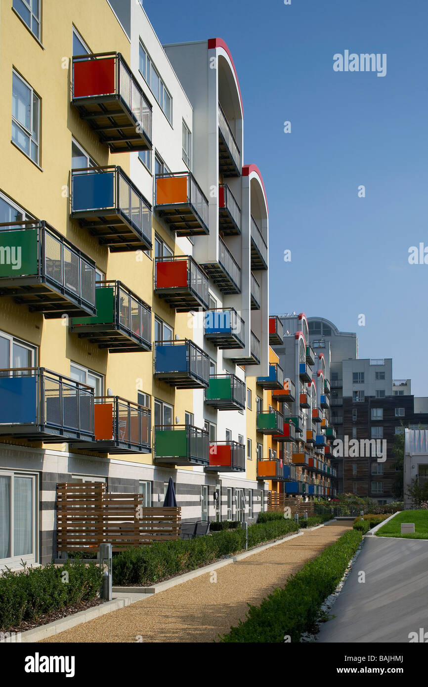 GREENWICH MILLENNIUM VILLAGE, John ROBERTSON architetti, LONDON, Regno Unito Foto Stock