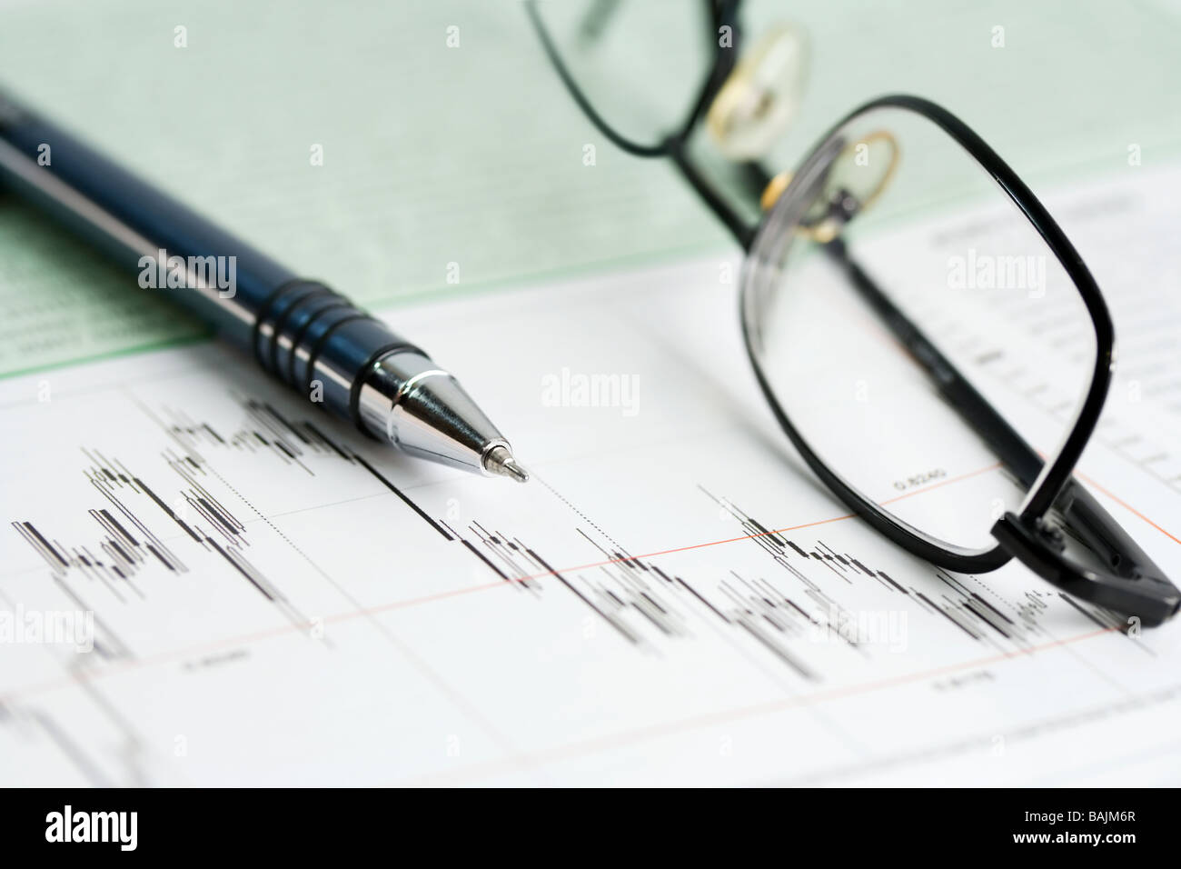 Analisi del mercato azionario relazioni. Foto Stock