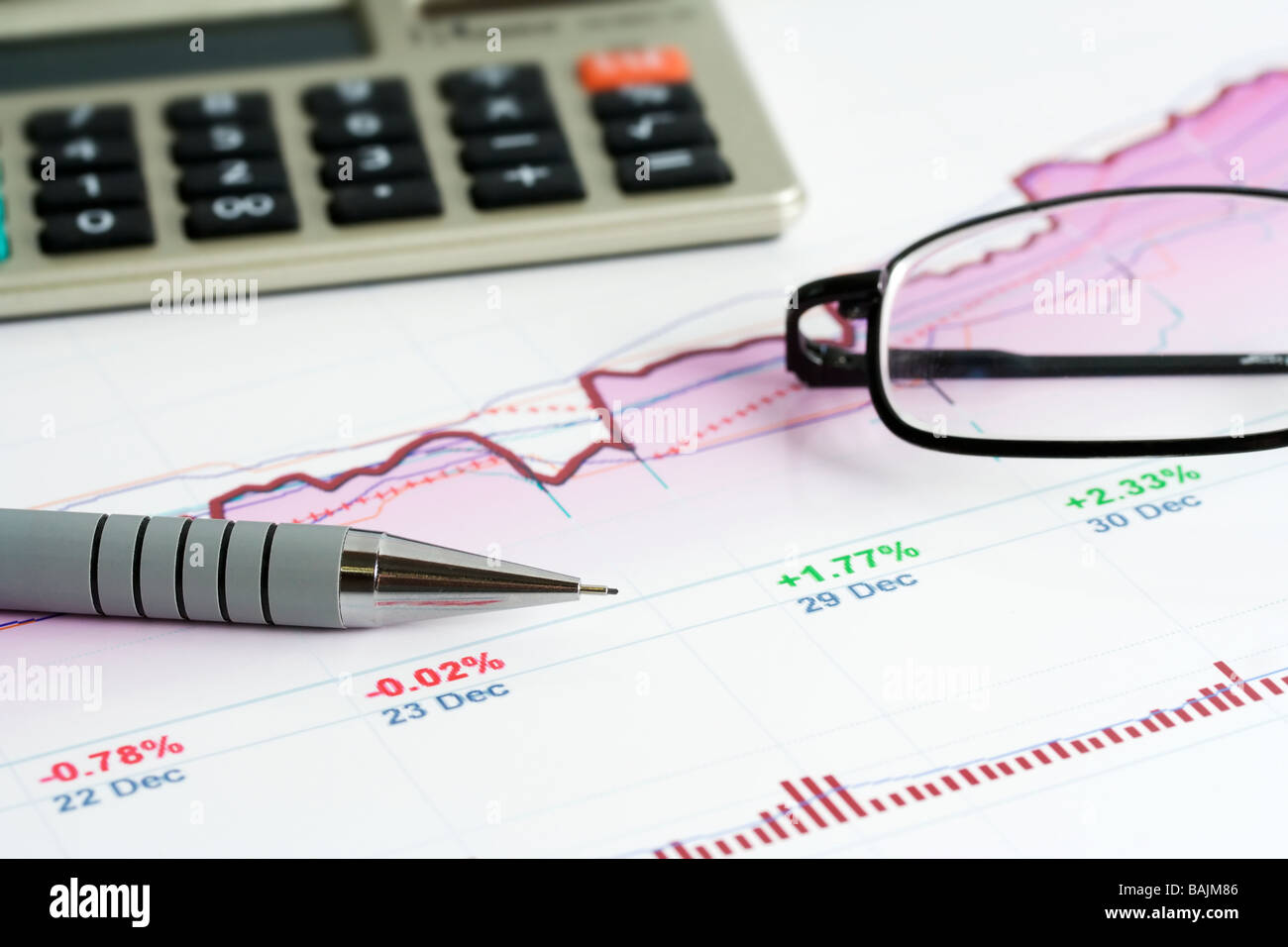 Analisi del mercato azionario relazioni. Foto Stock