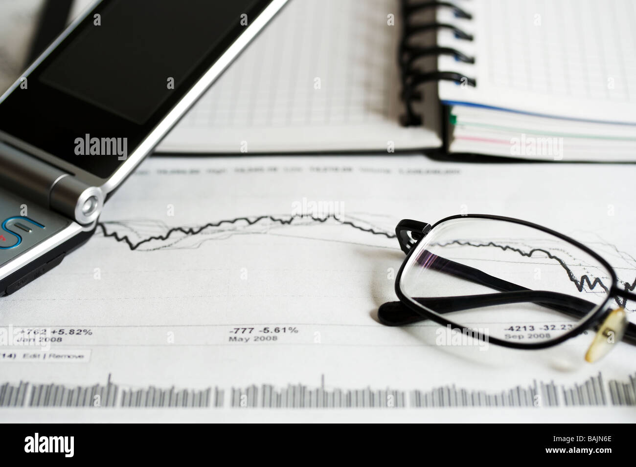 Analisi del mercato azionario relazioni. Foto Stock