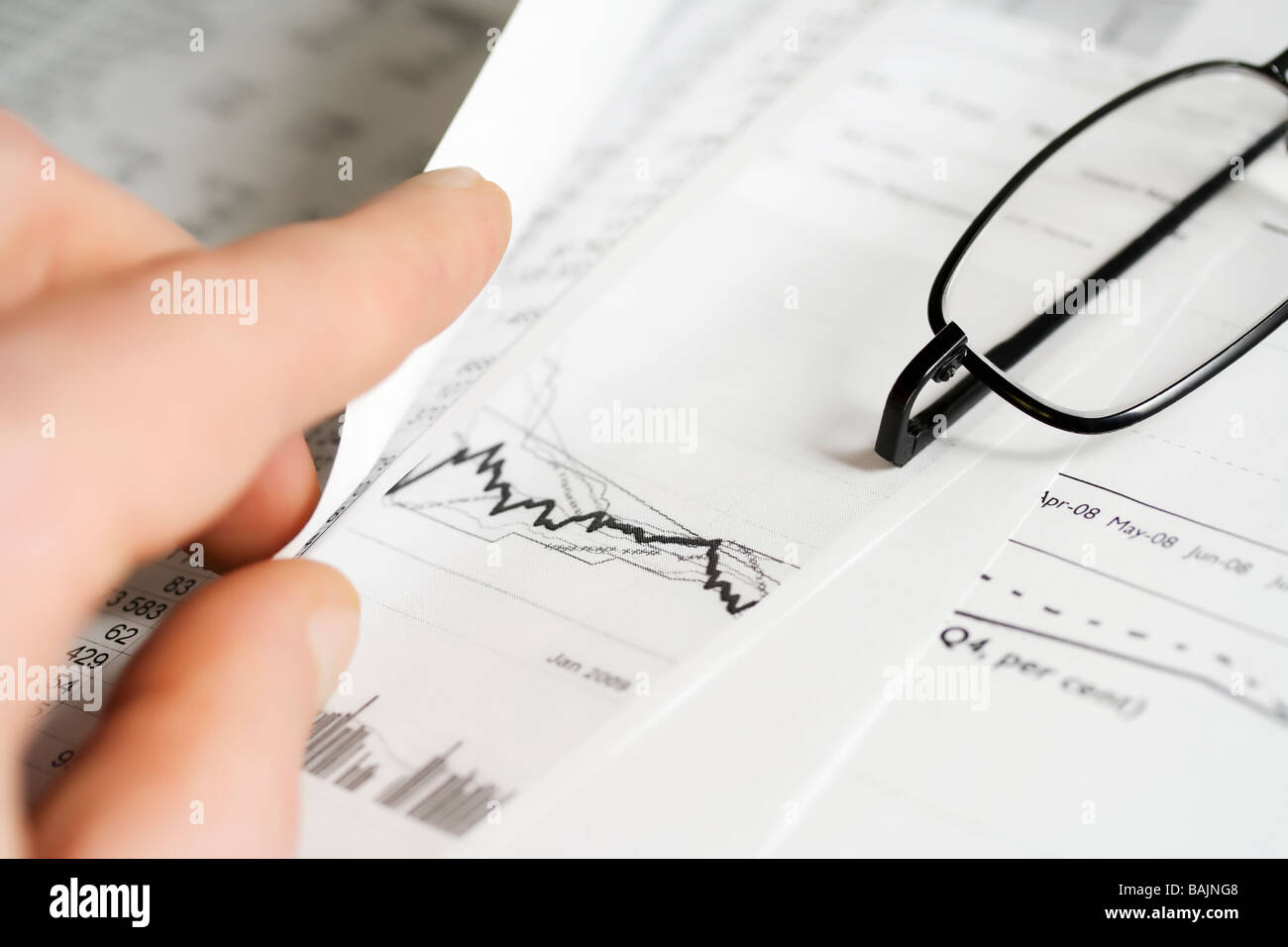 Analisi del mercato azionario relazioni. Foto Stock