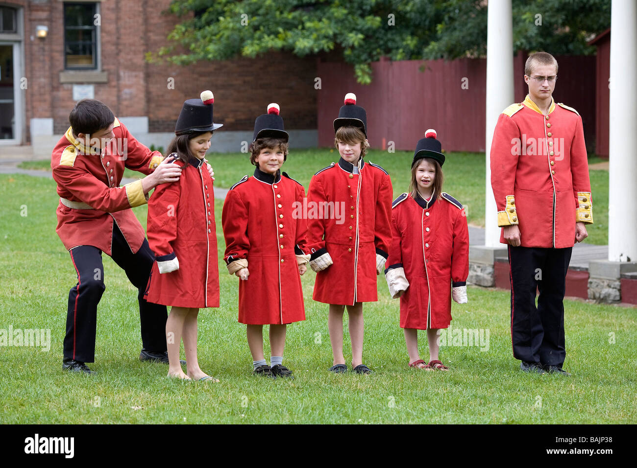 Canada, New Brunswick, Fredericton, avventura storica per i bambini, un giorno di un soldato della vita Foto Stock