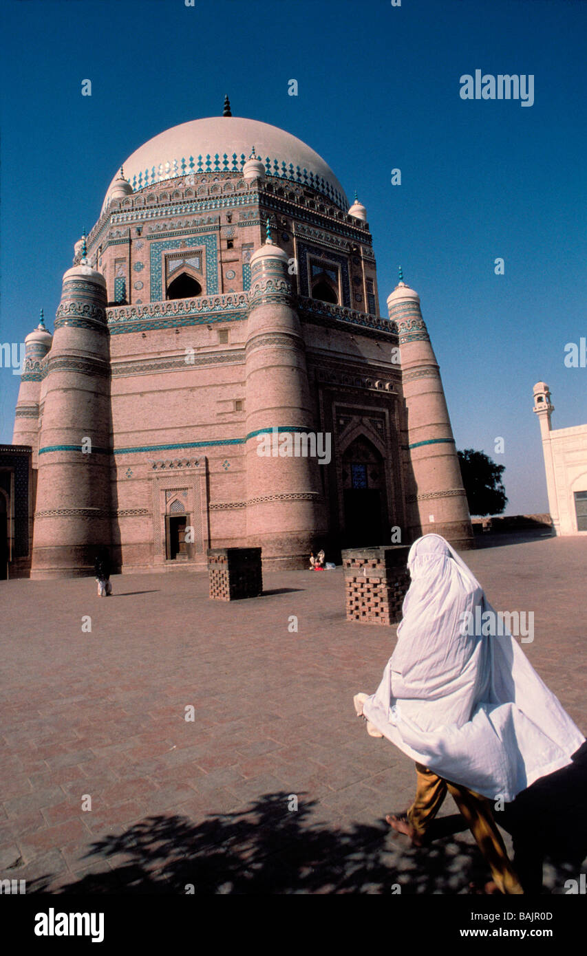 Il Pakistan, Provincia del Punjab, Multan, Rukn-e-Alam mausoleo Foto Stock