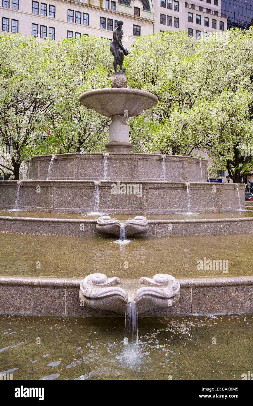 Pulitzer fontana commemorativa New York City Foto Stock