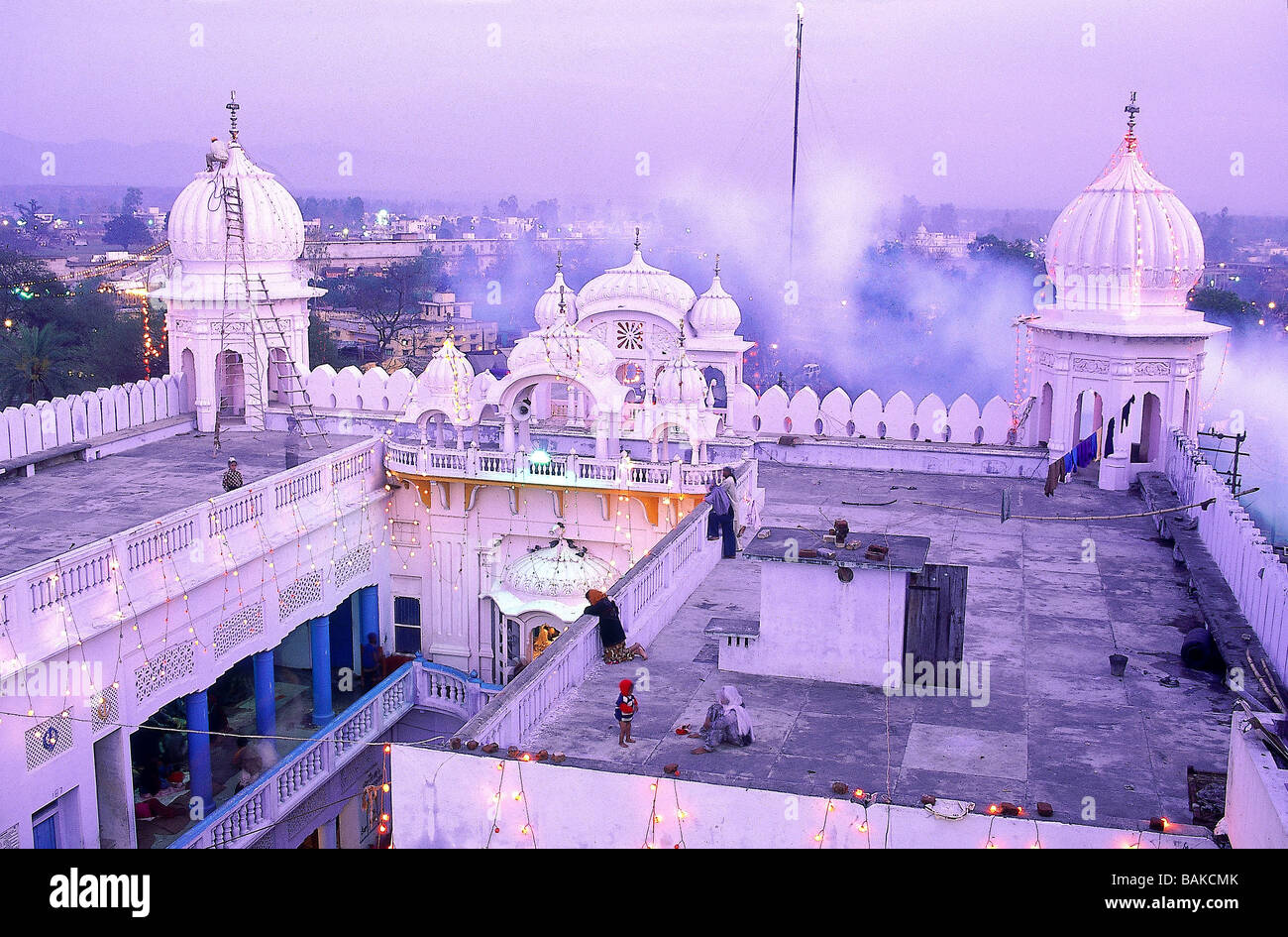 India, stato del Punjab, Anandpur Sahib, Gurdwara o tempio di Anandgarh Sahib Foto Stock