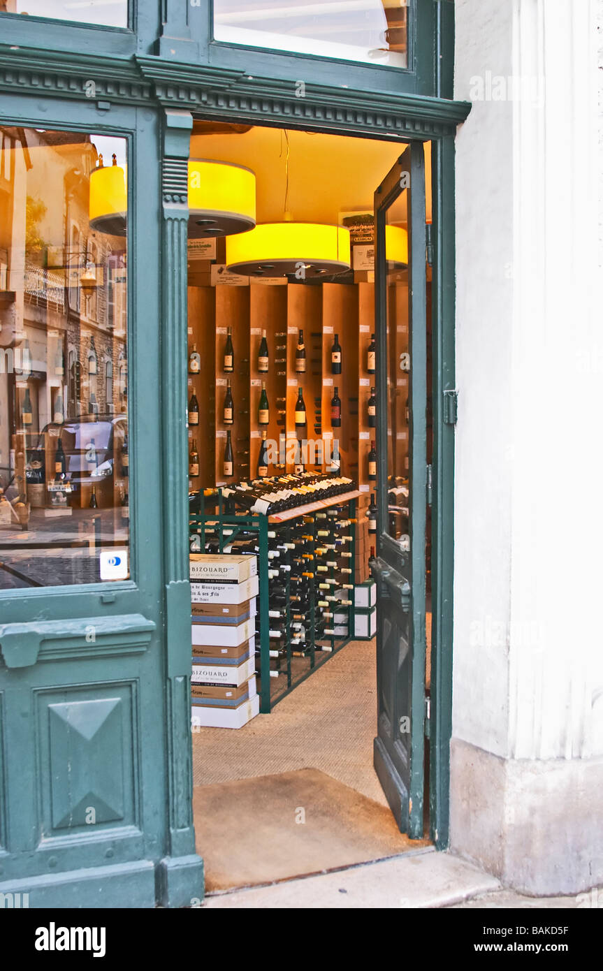 Wine Shop a la carte des vins beaune Cote de Beaune Borgogna Francia Foto Stock