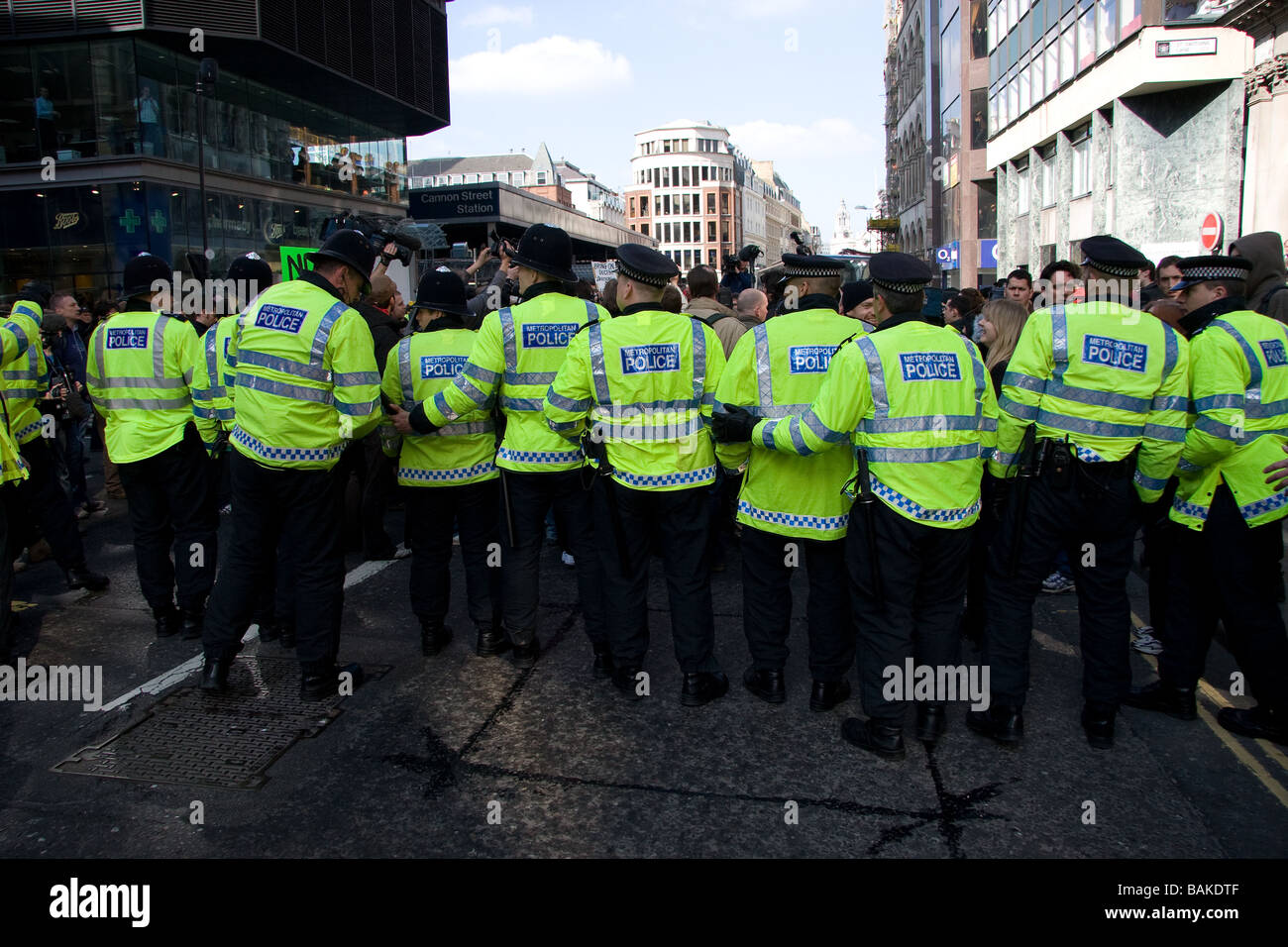 G20 dimostrazione di protesta demo banca d'Inghilterra Londra uk europa Foto Stock