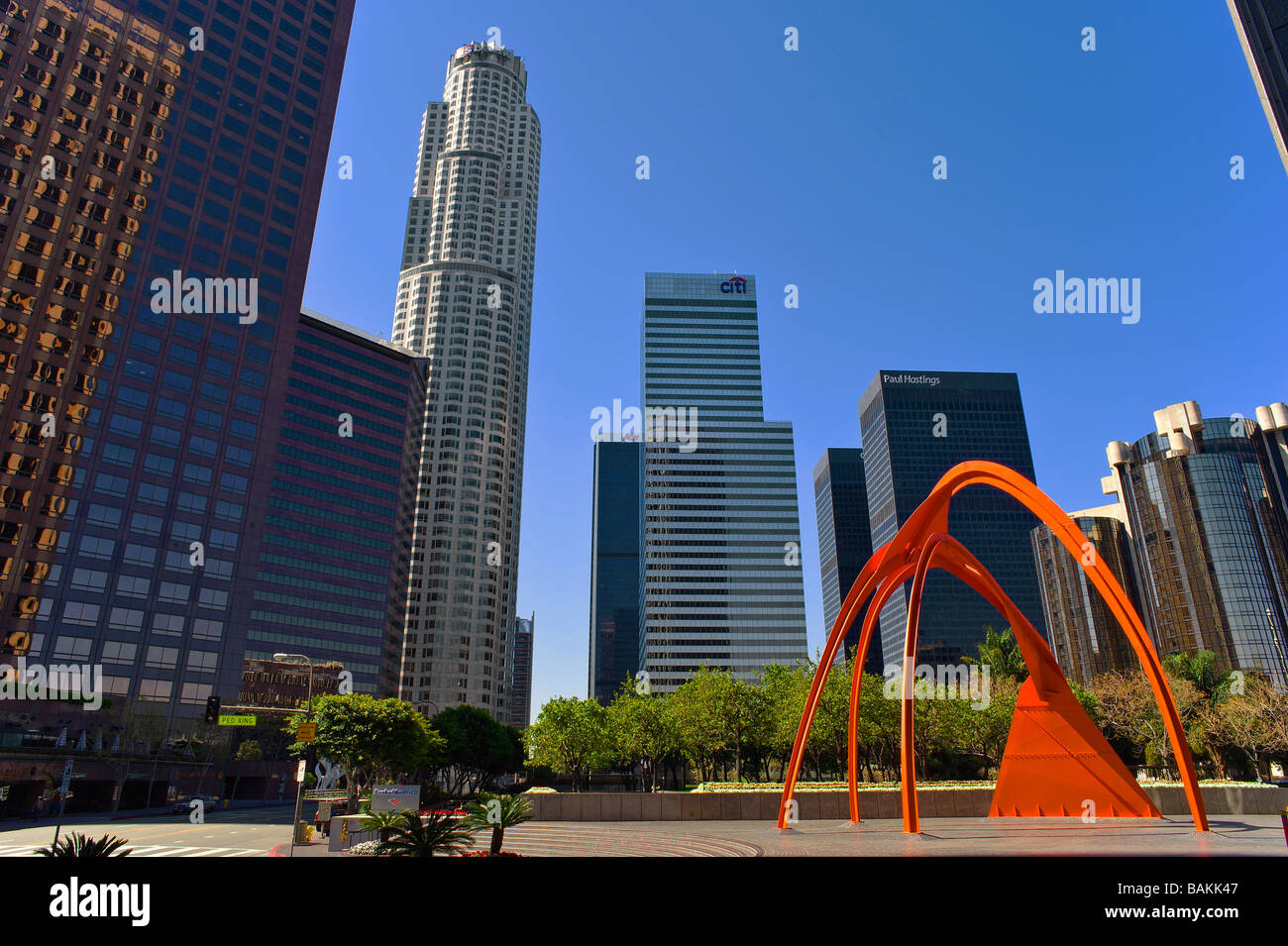 Gli edifici della banca a Los Angeles come si vede dalla ...