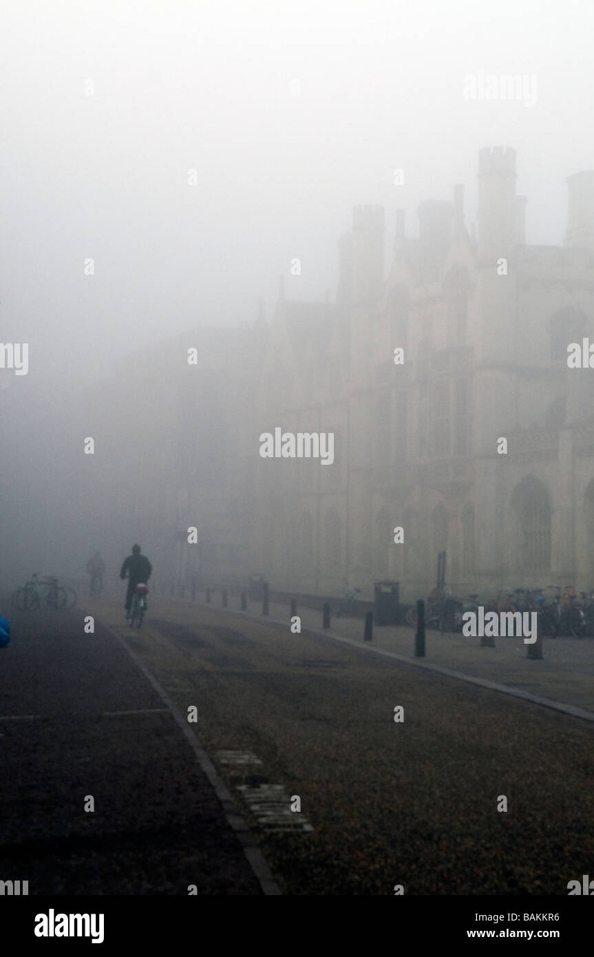 Cambridge su una nebbia Morming Foto Stock